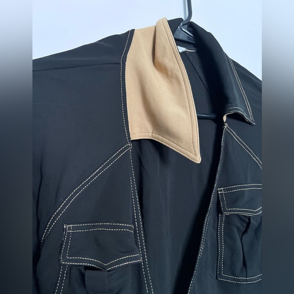 Diane Von Furstenberg Black Collared Wrap Dress - Picture 2 of 4